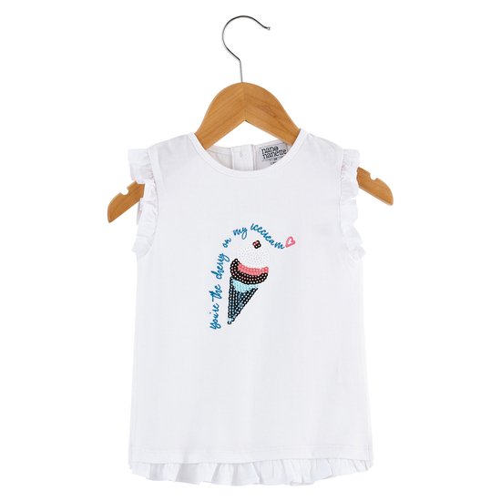 T-shirt glace Malibu Beach Blanc coco 24 mois de Nano & nanette