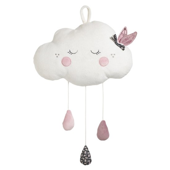 Miss Fleur de Lune suspension décoration murale Blanc / Rose  de Sauthon Baby's Sweet Home