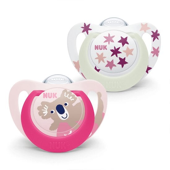 Lot de 2 sucettes Starlight Rose  de Nuk