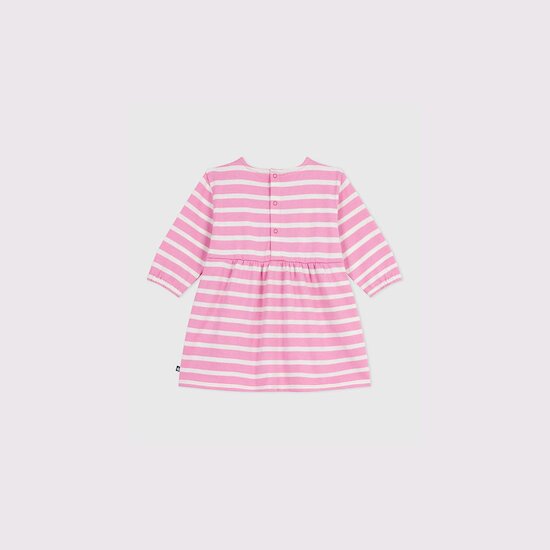 Robe bébé en coton manches longues rayée Boudoir / Milk  de Petit Bateau