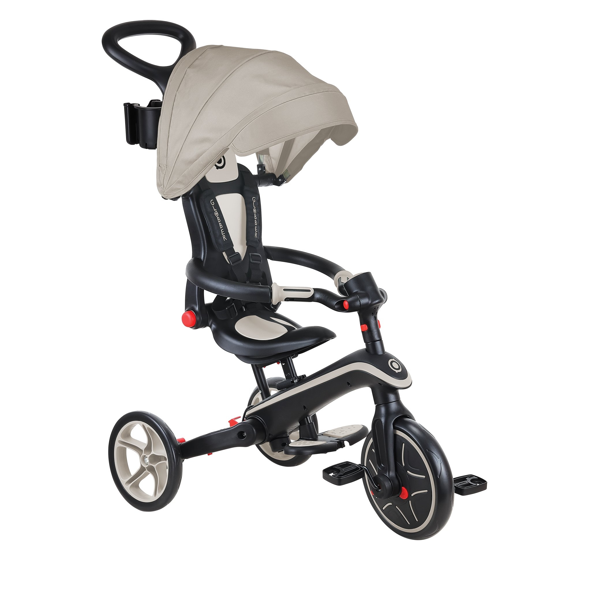 Tricycle Explorer 4-en-1 Évolutif & Pliable Taupe de Globber, Tricycle pour  Bébé : Aubert