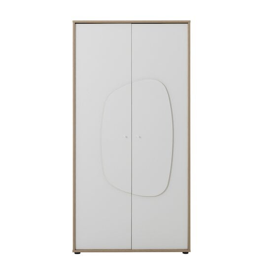 Basile Armoire 2 portes Châtaignier naturel et Blanc  de Galipette Basile Armoire 2 portes Châtaignier naturel et Blanc  de Galipette