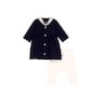 Robe bébé esprit marin et col vareuse et legging en coton