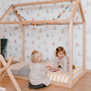 Home tente pour lit Rayé Beige de Stokke®, Ciels de lit : Aubert