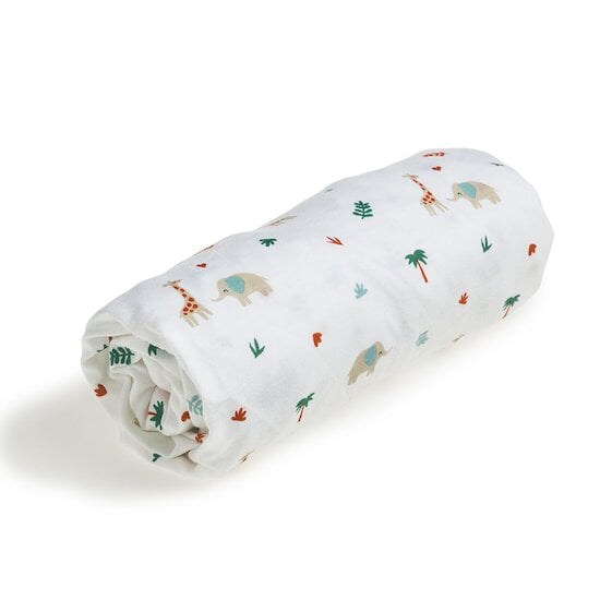 Drap housse jersey Imprimé safari 60 x 120 cm de Petit à petit