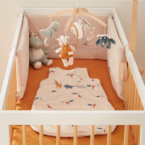 Tiga, Stegi & Ops Gigoteuse imprimée en Veloudoux Beige 100 cm de Noukies