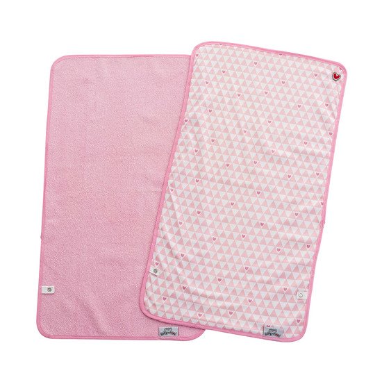 Set de 2 serviettes à langer Pink heart  de Babytolove