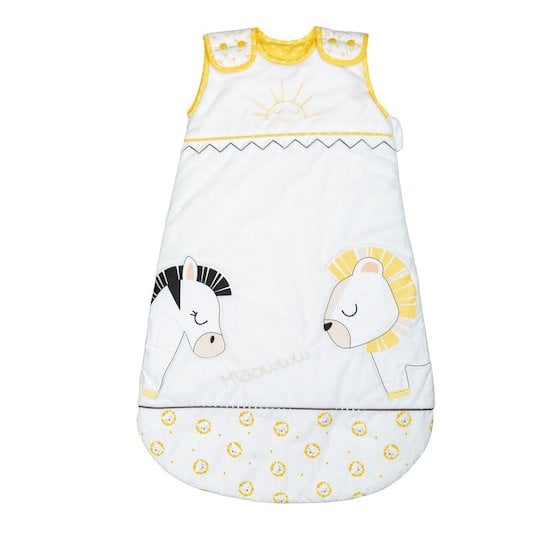 Pluche et Pompon sac nid ouatiné Blanc/Jaune 0-6 mois de Sauthon Baby's Sweet Home