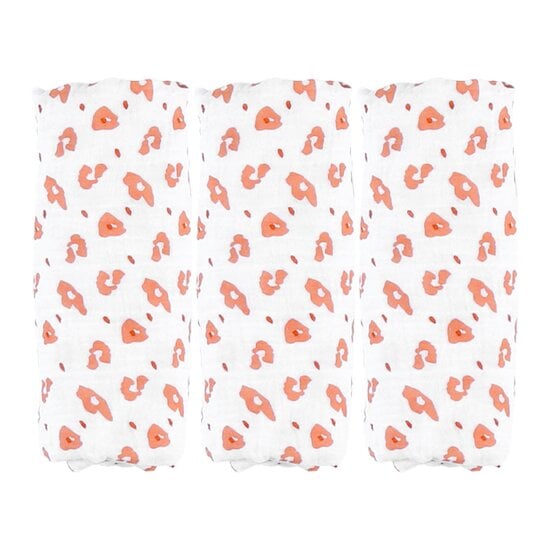 Babou & Kendi Set de 3 langes en Mousseline de coton Blanc/Terracotta  de Noukies