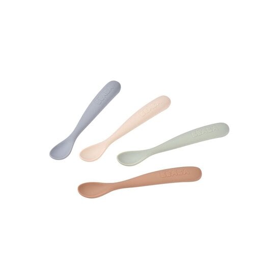 Lot de 4 cuillères 1er âge silicone Natural  de Béaba