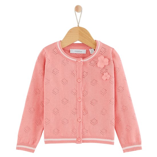 Cardigan Rose Corail collection Oiseau de Paradis 6 mois de Marèse