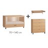 Chambre Simple Trio : Lit évolutif 70 x 140 cm + Commode + Plan à langer