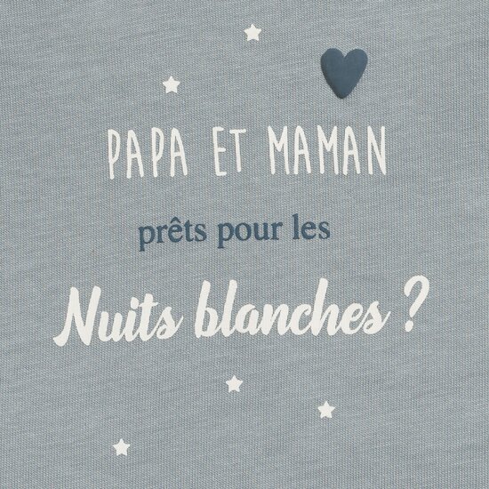 Body Annonce Manches Longues Papa & Maman Bleu Sky Powder  de P'tit bisou Body Annonce Manches Longues Papa & Maman Bleu Sky Powder  de P'tit bisou