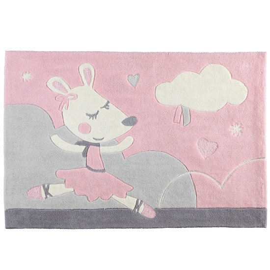 Lilibelle tapis 90x130 Rose / Gris  de Sauthon Baby's Sweet Home