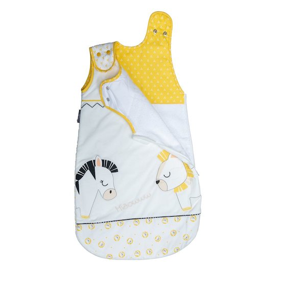 Pluche et Pompon sac nid été Blanc/Jaune 0-6 mois de Sauthon Baby's Sweet Home