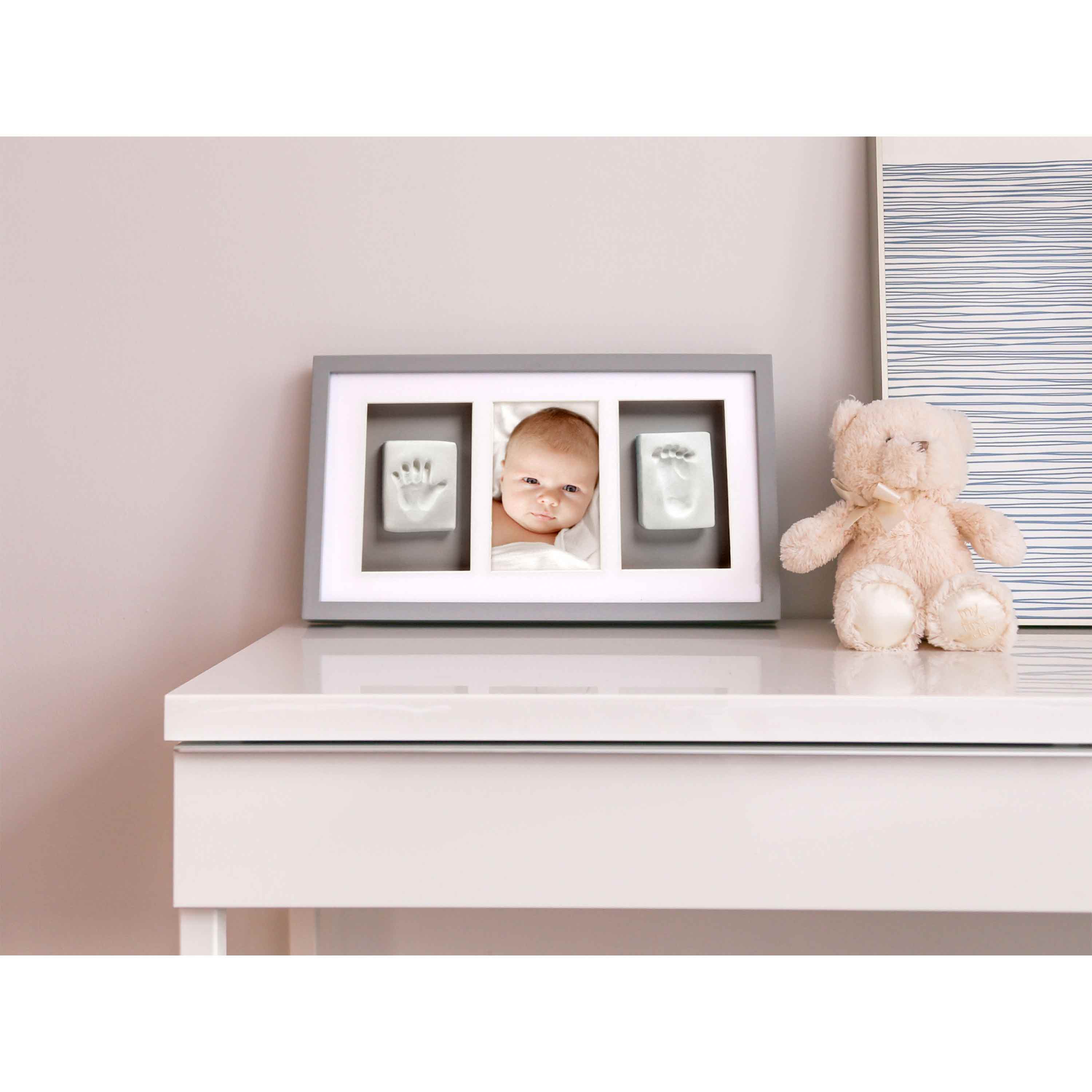 Cadre Photo de Table avec empreintes pied main bébé, blanc Pearhead