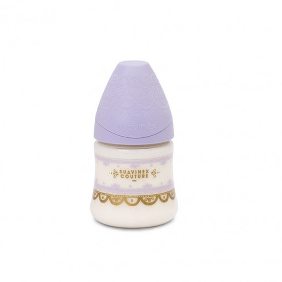 Biberon Ethnic couture silicone Lilas 150 ml de Suavinex