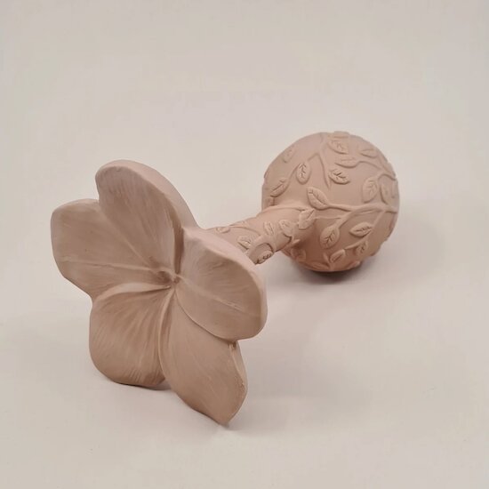 Hochet & Anneau de dentition Plumeria Rose  de Natruba