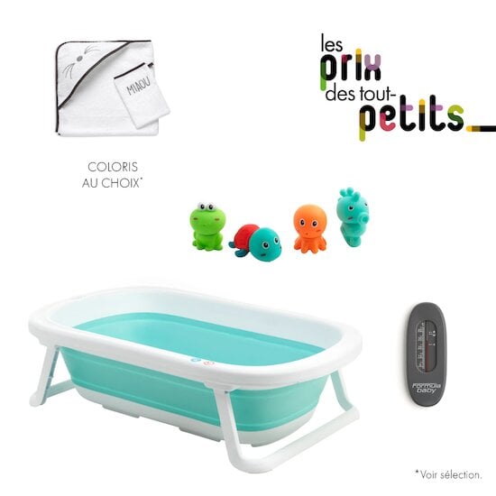 Pack bain : baignoire + thermomètre + aspergeurs + set de bain   de Formula Baby