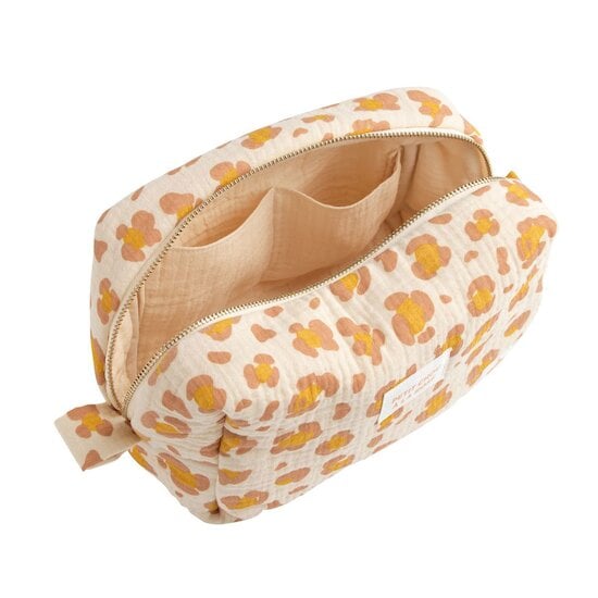 Trousse de toilette en gaze de coton imprimé Petit Chou Léopard  de Sauthon Baby Déco Trousse de toilette en gaze de coton imprimé Petit Chou Léopard  de Sauthon Baby Déco