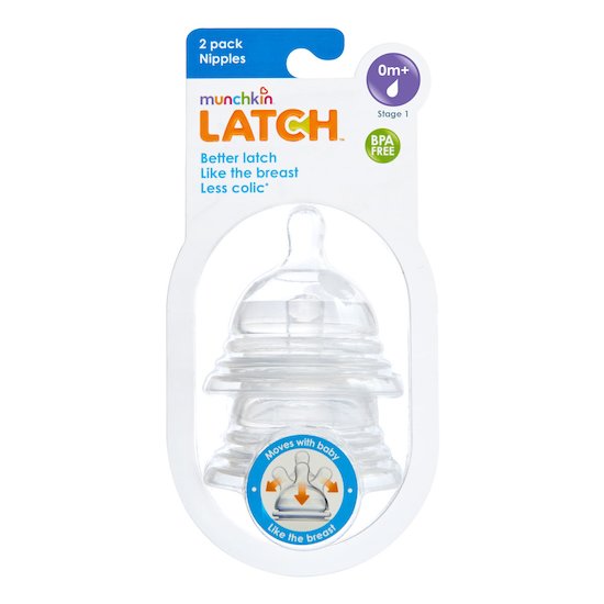 Lot de 2 tétines  Débit lent de Latch Munchkin Lot de 2 tétines  Débit lent de Latch Munchkin