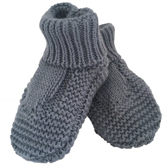 Chaussons Tricot Les Tout Petits Chats Bleu Orage Taille unique de P'tit bisou