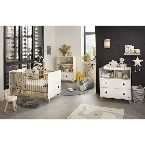 Chambre Oslo : Lit 60x120 + armoire + commode   de Sauthon Baby's Sweet Home