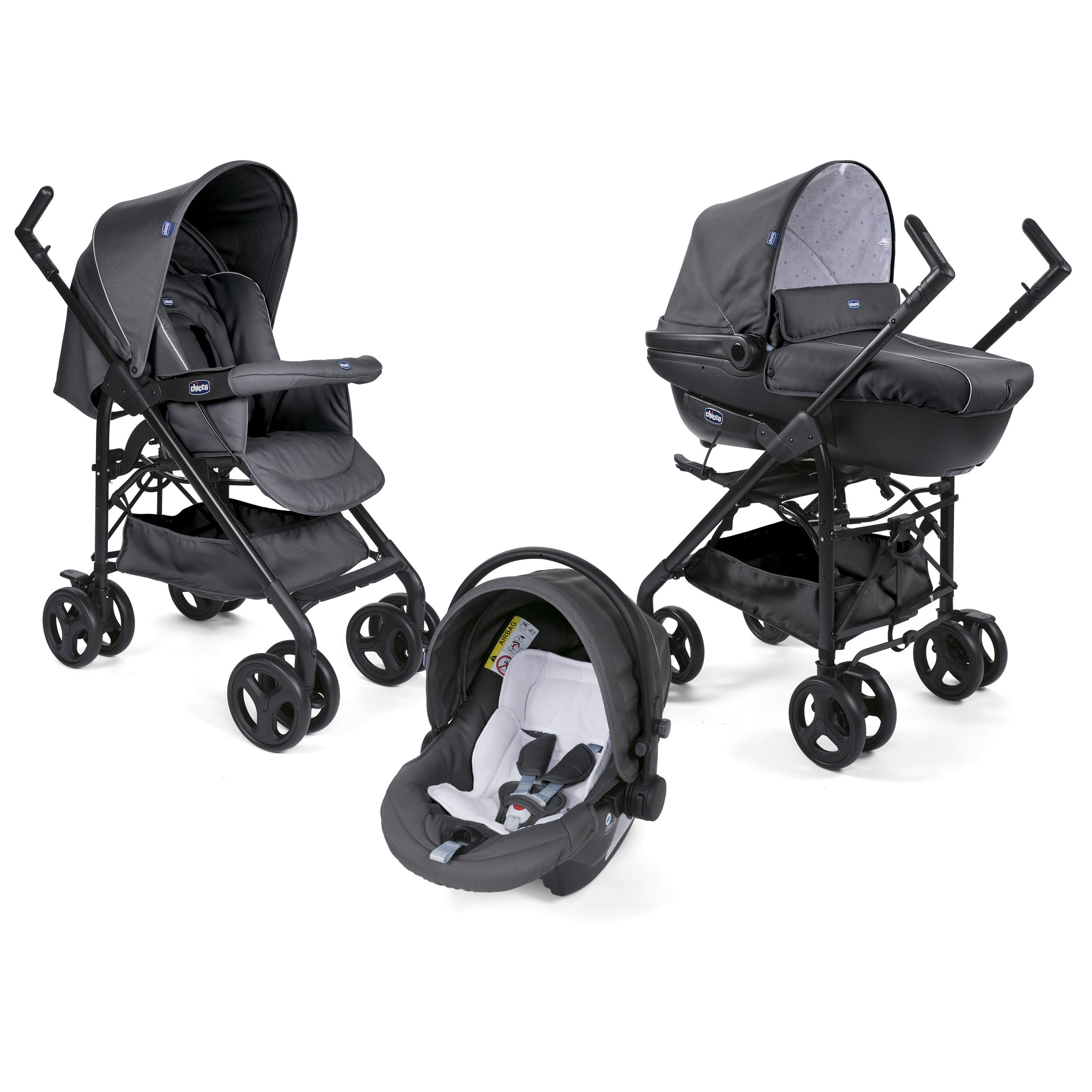 Poussette Trio Sprint Black Black Night de Chicco, Poussettes citadines :  Aubert