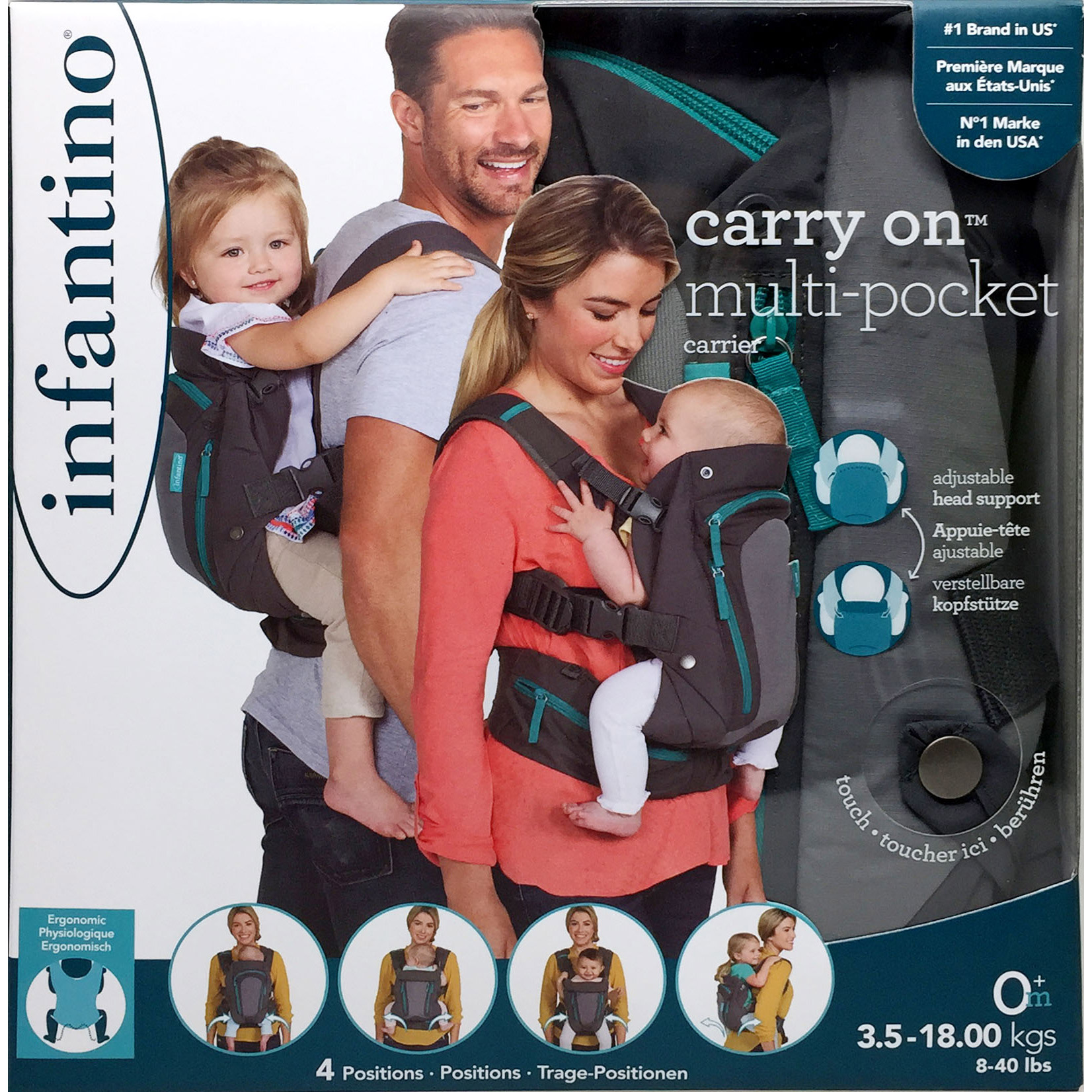 Porte Bebe In Gear Gris De Infantino Porte Bebe Ventral Aubert