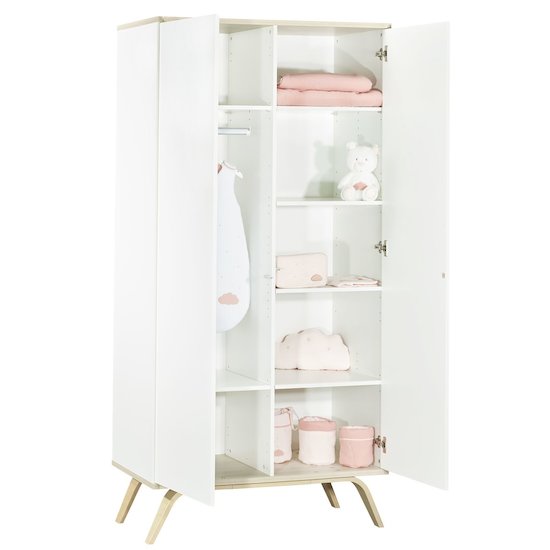 Serena armoire 2 portes Blanc  de Sauthon Baby's Sweet Home Serena armoire 2 portes Blanc  de Sauthon Baby's Sweet Home