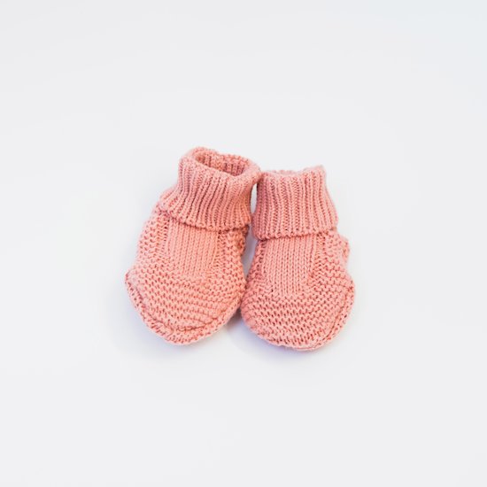 Chaussons Tricot Petits Chats Rose Taille unique de La Manufacture de Layette