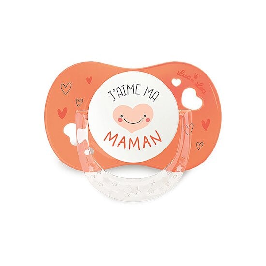 Sucette Anatomique avec anneau J'aime ma Maman 6-18 mois de Luc et Léa