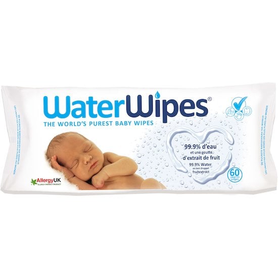 Lingettes bébé 100% naturelles  x60 de WaterWipes