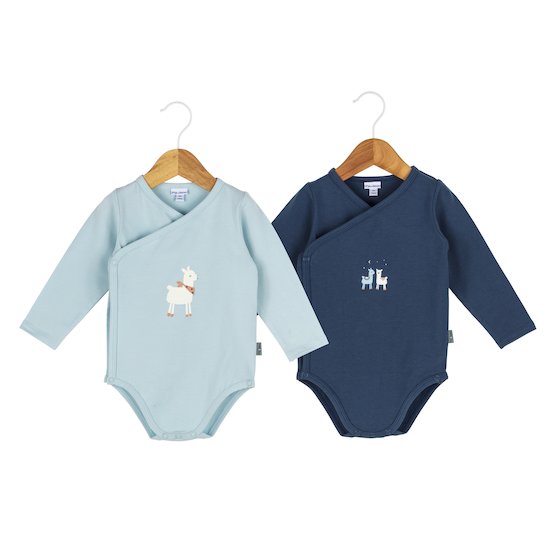 Lama Lot 2 bodies Bleu  de P'tit bisou