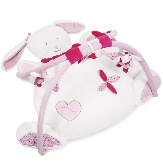 Cerise le lapin tapis d'éveil Rose / Blanc  de Doudou et Compagnie