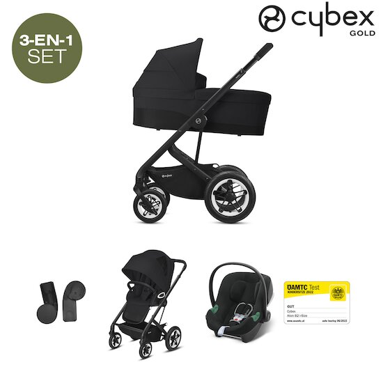 Trio Poussette Talos S + Aton B2 + Adaptateurs Deep Black  de CYBEX