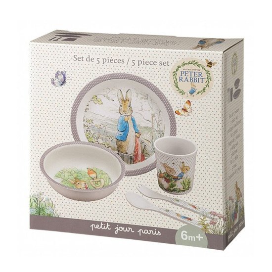 Coffret cadeau 5 pièces Pierre Lapin taupe  de Petit Jour Paris