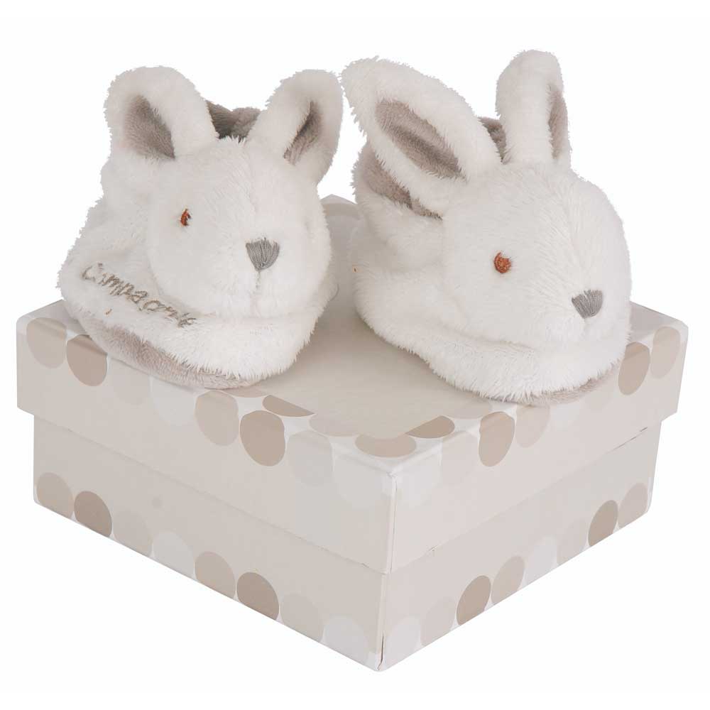 Coffret chaussons Lapin Bonbon Beige 0-6 mois de Doudou et