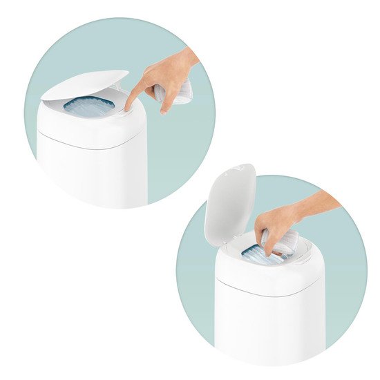 Poubelle A Couches Dress Up Laquee Blanc De Angelcare Poubelles Aubert