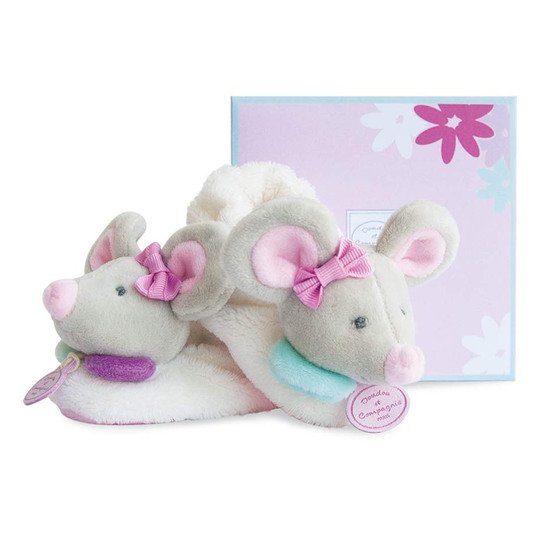 Souris Pearly chaussons  6-12 mois de Doudou et Compagnie