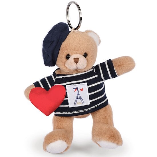 Porte-clé Ours Marinière Tour Eiffel  15 cm de Doudou et Compagnie