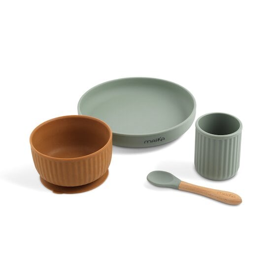 Coffret Repas en Silicone Sauge / Ocre  de Maïka