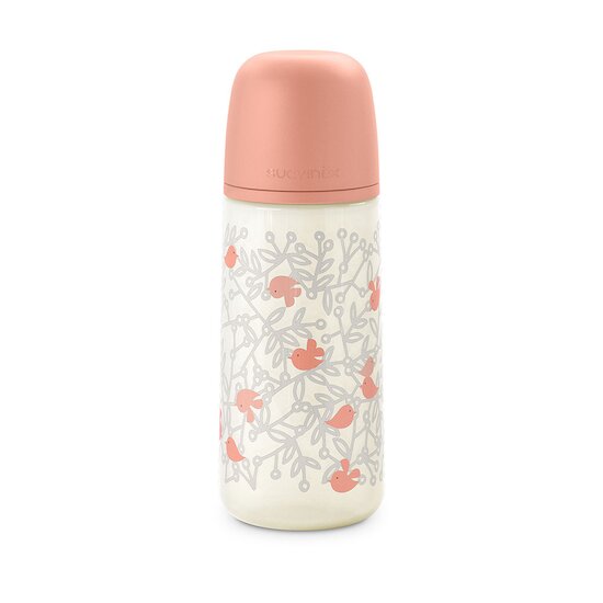 Birdies Biberon tétine Sx Pro Débit Moyen Rose 360 ml de Suavinex Birdies Biberon tétine Sx Pro Débit Moyen Rose 360 ml de Suavinex