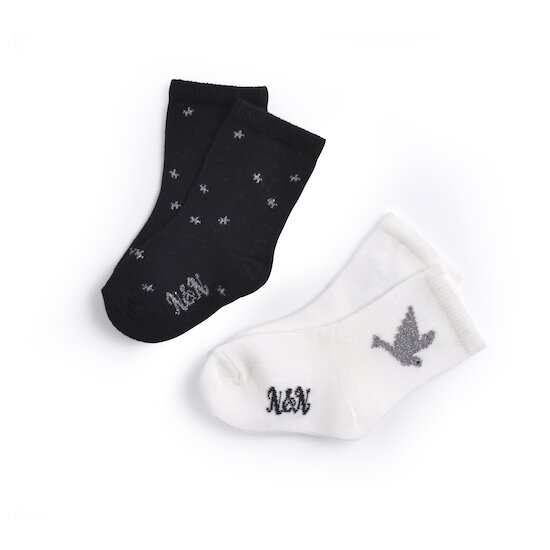 Tweet Cargo Lot de 2 paires de chaussettes Milk Noir  de Nano & nanette