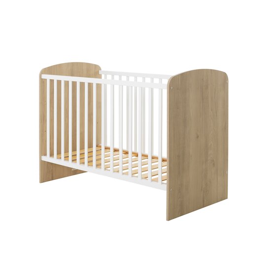 Basile Lit Bébé Châtaignier naturel et Blanc 60 x 120 cm de Galipette Basile Lit Bébé Châtaignier naturel et Blanc 60 x 120 cm de Galipette