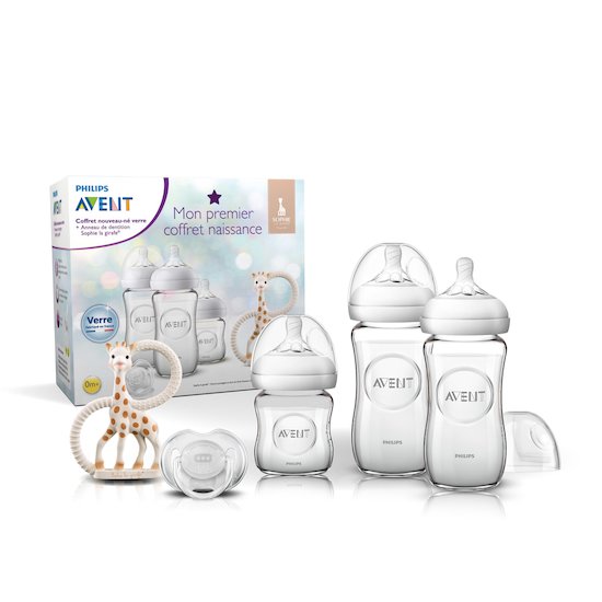 Kit biberon verre Sophie la Girafe Transparent de Philips AVENT, Biberons verre : Aubert