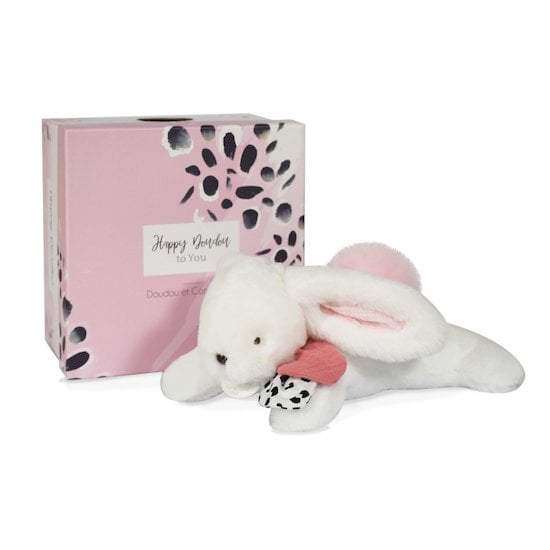 Pantin pompon Happy Blush rose  de Doudou et Compagnie