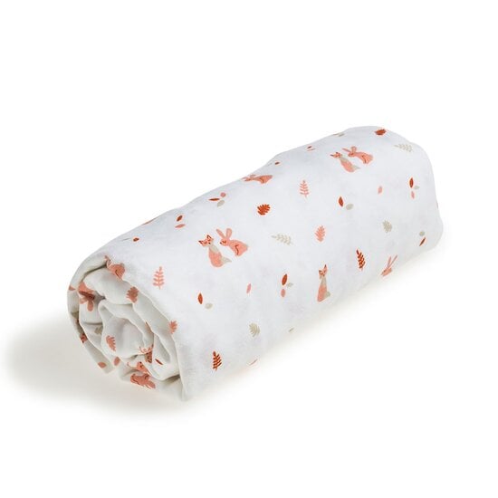 Drap housse jersey Imprimé lapin renard 60 x 120 cm de Petit à petit