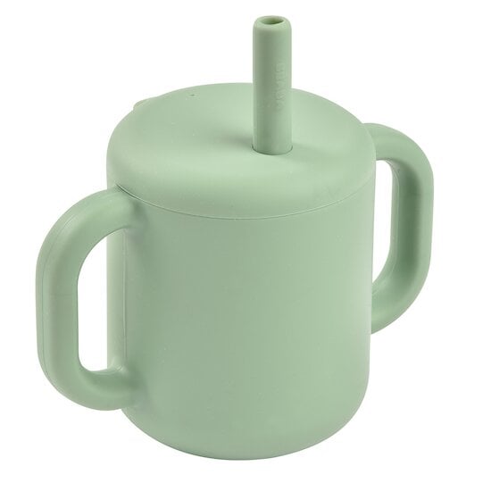 Tasse à Paille en silicone Vert Sauge  de Béaba