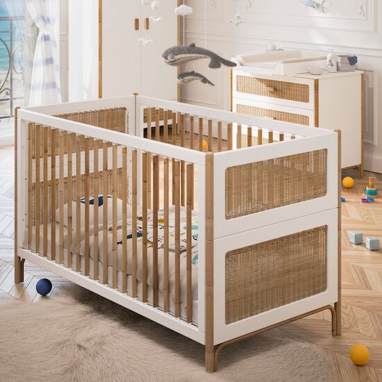 Océania lit bébé évolutif haut 70x140 Neige  de Théo Océania lit bébé évolutif haut 70x140 Neige  de Théo